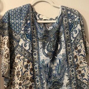 Women's Blue Paisley Top
